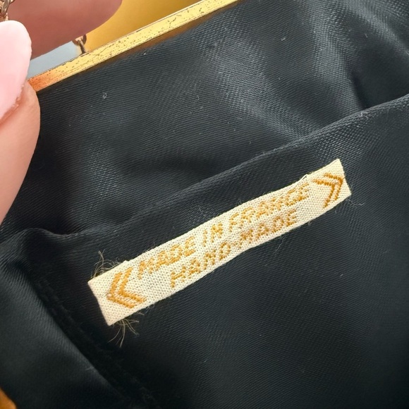 Vintage 1960s black brocade coin purse - made in France - Picture 2 of 2